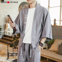 Charger l&#39;image dans la galerie, Veste Kimono Homme Zun Kimonos Cardigan Street Mixte Kimonojaponais 
