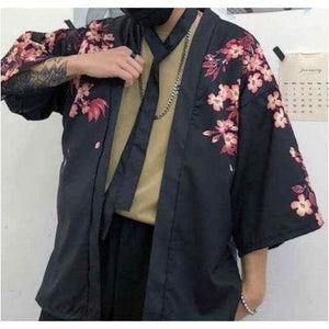 Veste Kimono Koi & Fleurs Kimono Cardigan Haori mixte Kimono Japonais 