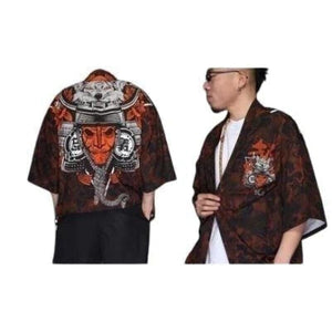 Veste Kimono loup de Honshū Kimono Cardigan Haori mixte Kimonojaponais 