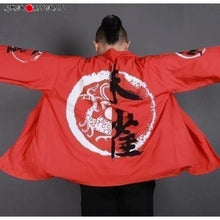 Charger l&#39;image dans la galerie, Veste Kimono Red samouraï Kimono Cardigan Haori mixte Kimonojaponais 
