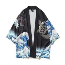 Charger l&#39;image dans la galerie, Veste Kimono ´Vague´ Kimono Cardigan Haori mixte Kimonojaponais 
