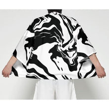 Charger l&#39;image dans la galerie, Veste Kimono Vagues blanches Kimono Cardigan Haori mixte Kimonojaponais XXS 
