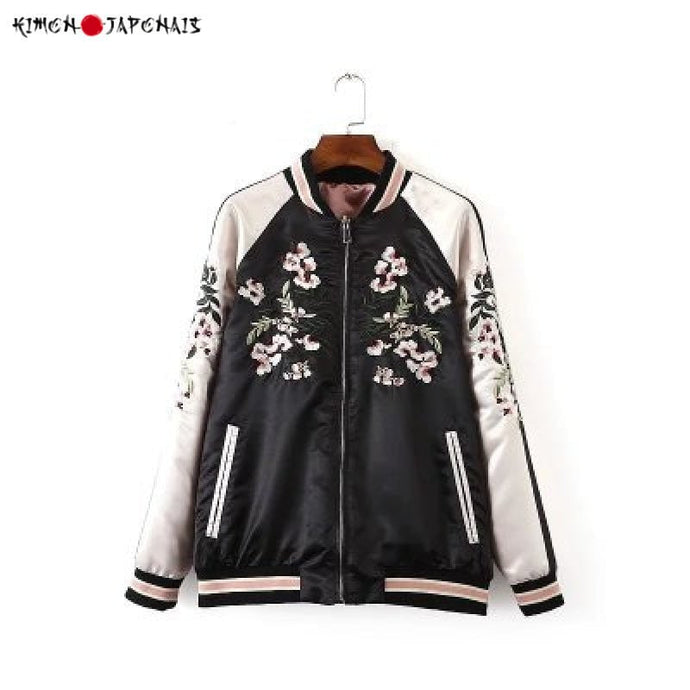 VESTE SUKAJAN REVERSIBLE FLORAL - Kimono Japonais
