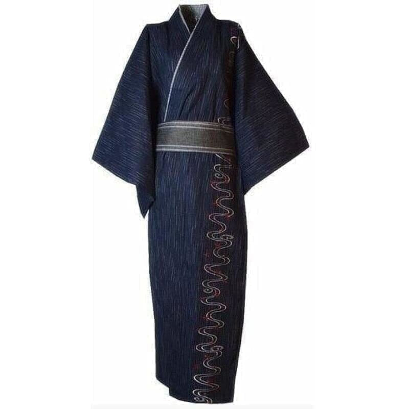 Yukata Japonais Homme Chiaki Kimono Homme Kimonojaponais Bleu nuit M 