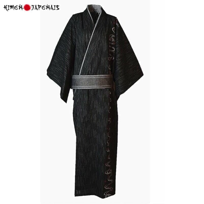 Yukata Japonais Homme Chiaki Kimono Homme Kimonojaponais Noir M 