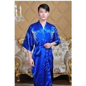 Yukata Japonais Homme Leo Pyjama Jinbei Homme Kimonojaponais Bleu marine M 