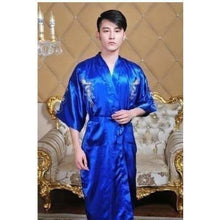Charger l&#39;image dans la galerie, Yukata Japonais Homme Tao Pyjama Jinbei Homme Kimonojaponais Bleu marine M 
