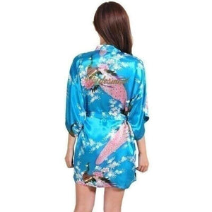 Yukata WAKA Yukata Femme Kimonojaponais Bleu lagon L 