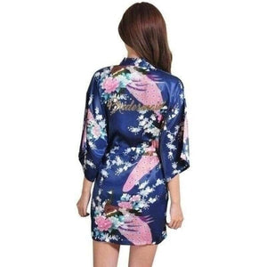 Yukata WAKA Yukata Femme Kimonojaponais Bleu marine M 