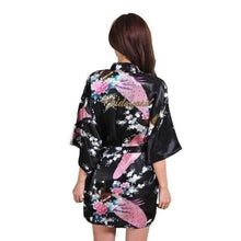 Charger l&#39;image dans la galerie, Yukata WAKA Yukata Femme Kimonojaponais Noir L 
