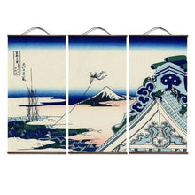 Charger l&#39;image dans la galerie, posters and prints Painting wall art Japanese style Ukiyo e Kanagawa Surf Canvas art Painting wall pictures For Living Room - Kimono Japonais
