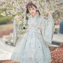Charger l&#39;image dans la galerie, Robe Kawaii Japonaise Lolita Kimono Sakura Bleu Clair / M Robe
