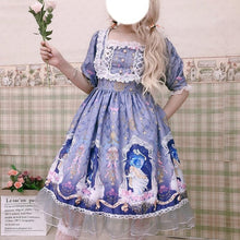 Charger l&#39;image dans la galerie, Kawaii Lolita Soft Sister Sweet Cute Angel Girl Lolita Puff Sleeve Short Dress Everyday Summer
