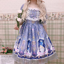 Charger l&#39;image dans la galerie, Kawaii Lolita Soft Sister Sweet Cute Angel Girl Lolita Puff Sleeve Short Dress Everyday Summer
