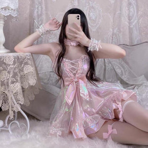 Robe Kawaii Sexy Babydoll Holographique Kimono Sexy