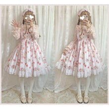 Charger l&#39;image dans la galerie, Sweet Princess Lolita Dress Vintage Lace Bowknot Cute Printing High Waist Kawaii Gothic Jsk Girl

