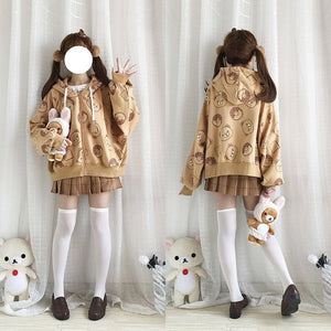 Sweat Kawaii À Capuche Ourson Biscuit Pull Hoodies Mangas