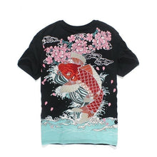 Charger l&#39;image dans la galerie, T-shirt koïs et chrysanthèmes - Kimono Japonais
