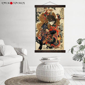 Tableau Japonais Samouraï Et Dragon Tableaux Japonais
