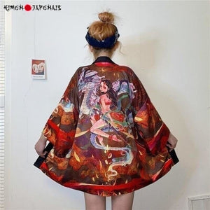 Veste Kimono Femme Aiko Kimono Cardigan Haori mixte Kimonojaponais 